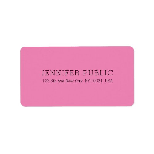 Elegant Pink Modern Simple Design Template Label