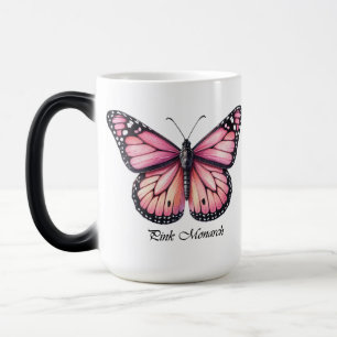 Elegant Pink Monarch Butterfly Wrap Color Morph Mug
