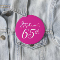 Elegant Pink Monogram 65th Birthday Party