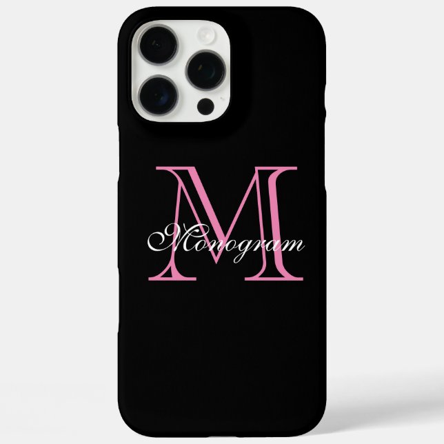 Elegant Pink Monogram Case-Mate iPhone Case (Back)