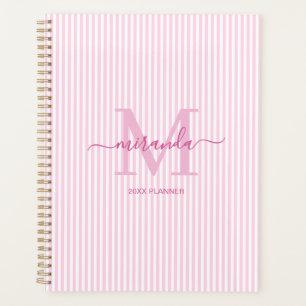 Elegant Pink Monogram Daily Planner