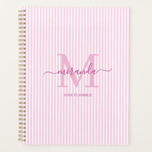Elegant Pink Monogram Daily Planner