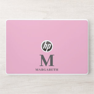 Elegant Pink Monogram HP Laptop Skin