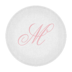 Elegant Pink Monogram Initial  Cutting Board