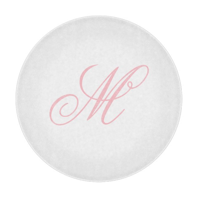 Elegant Pink Monogram Initial  Cutting Board (Front)