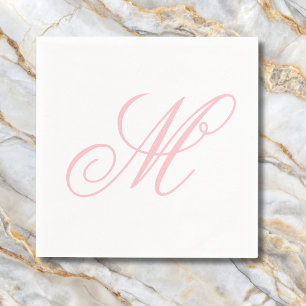 Elegant Pink Monogram Initial  Napkins