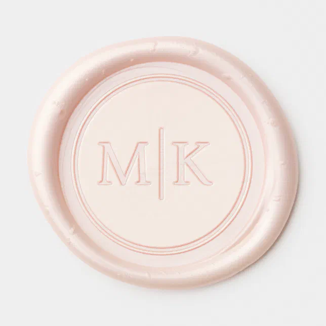 Elegant Pink Monogram Initials Wax Seal Sticker | Zazzle