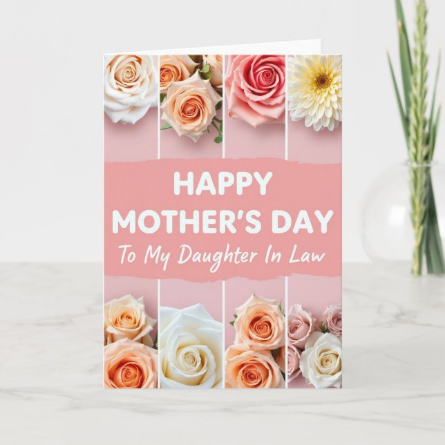Elegant Pink Mothers Day Card (Front)