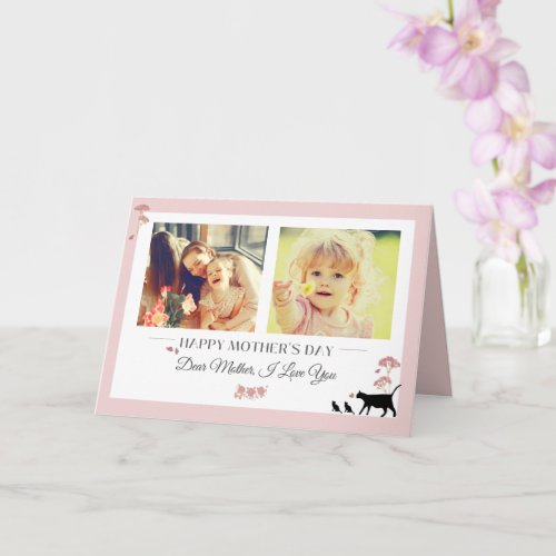 Elegant Pink Mothers Day Folded Greeting Card