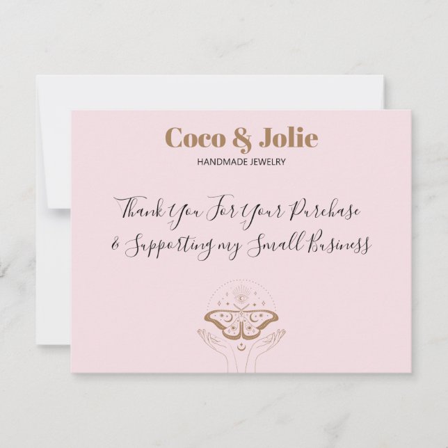 Elegant Pink Mystical Custom Logo Thank You (Front)