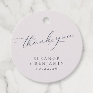 Elegant Pink Navy Floral Wedding Custom Thank You Favor Tags