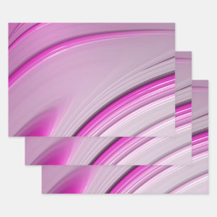 Elegant Pink Ombre Gradient Fractal Swirl Wrapping Paper Sheets