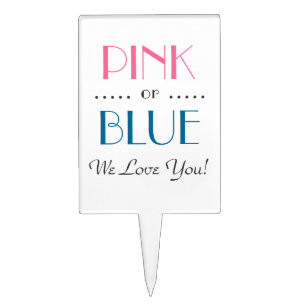 Elegant Pink or Blue Gender Reveal Cake Pick