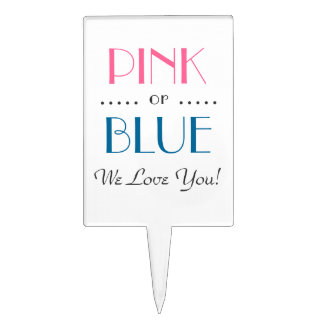 Elegant Pink or Blue Gender Reveal Cake Pick