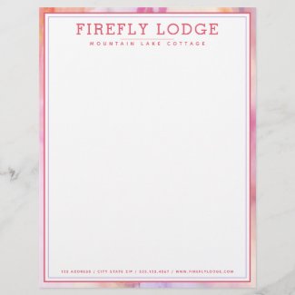 Elegant Pink & Orange Agate  Letterhead
