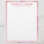 Elegant Pink & Orange Agate  Letterhead<br><div class="desc">NewParkLane - Add some class and style to your personal letters; small business or f.i. your house /lodge /cottage rental services with these elegant, minimal notepads, featuring an elegant and modern abstract watercolor agate pattern in different shades of pink and purple. You can add your personal information in the minimal,...</div>
