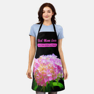 Elegant Pink orange floral hydrangeas Apron