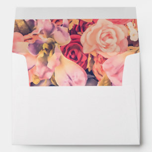 Elegant Pink Orange Large Floral Spring Background Envelope