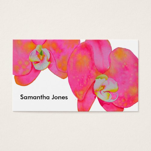 Elegant Pink orange watercolor florals orchids