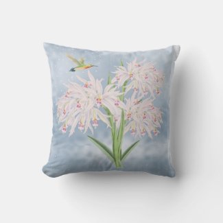 Elegant Pink Orchid and Hummingbird 
