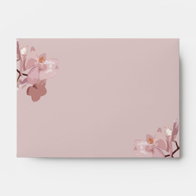 Elegant Pink Orchid Envelopes (Front)