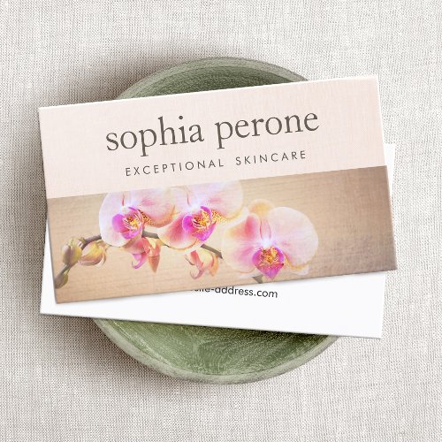 Elegant Pink Orchid Floral Beauty Business Card