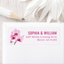 Elegant Pink Orchid Floral Label