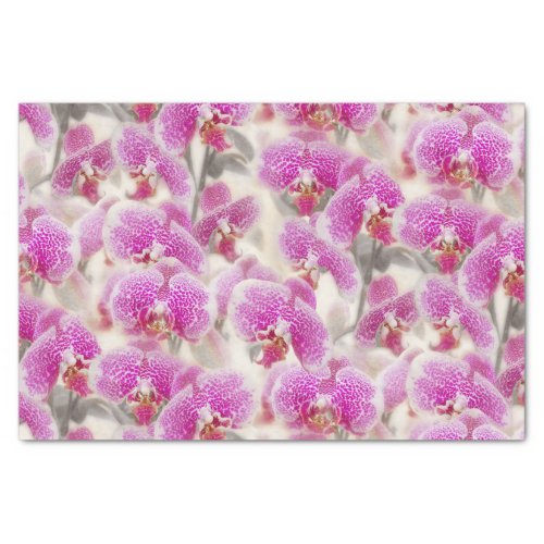 Elegant Pink Orchid Floral Pattern Tissue Paper