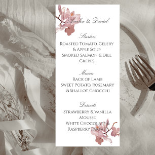 Elegant Pink Orchid Menu Card