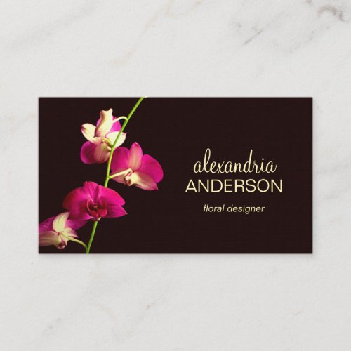 Elegant Pink Orchid Photo Business Card