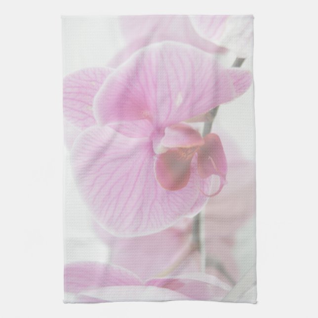 Elegant Pink Orchid Photo Kitchen Towel (Vertical)