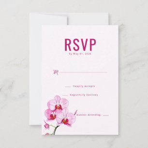 Elegant Pink Orchid RSVP Card