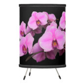 Elegant Pink Orchids Phalaenopsis on Black Tripod Lamp (Left)