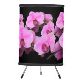 Elegant Pink Orchids Phalaenopsis on Black Tripod Lamp (Front)