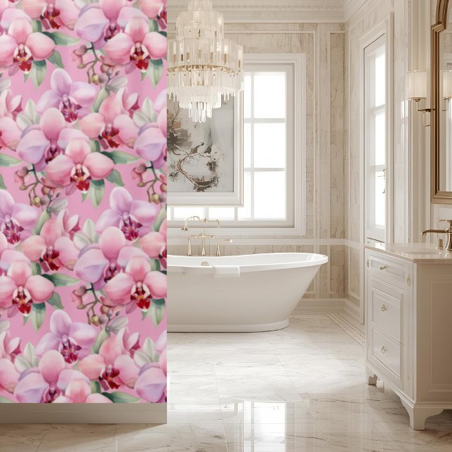 Elegant Pink Orchids Shower Curtain (Creator Uploaded)