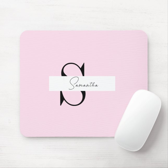 Elegant Pink Pastel Personalized Mousepad (With Mouse)