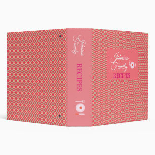 Elegant Pink Pattern – Modern Kitchen Family 3 Ring Binder