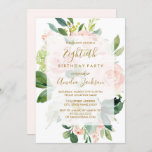 Elegant Pink Peach Bloom 80th Birthday Party Invitation<br><div class="desc">More floral Watercolor 80th Birthday Invitations in the Little Bayleigh Store!</div>