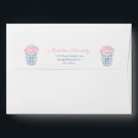 Elegant Pink Peonies In Ginger Jar Bridal Shower Envelope<br><div class="desc">Envelope design with a pink and white striped liner and the return address in pink and blue (and flanked by a vase of pink peonies stems). To match my pink peonies / ginger jar range of stationery.</div>