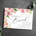 Elegant Pink Peonies Mother's Day Brunch Invitation<br><div class="desc">Elegant,  floral Mother's day brunch invitations featuring pink watercolor peonies,  roses,  dahlias,  and hydrangeas with vibrant green leaves bordering the design. The pink peony Mother's day invitations feature your event details with modern calligraphy accents.</div>
