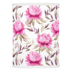 Elegant pink peonies pattern watercolor lamp shade