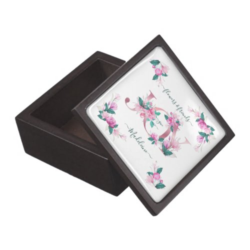 Elegant Pink Peonies Watercolor Joy Letters Gift Box