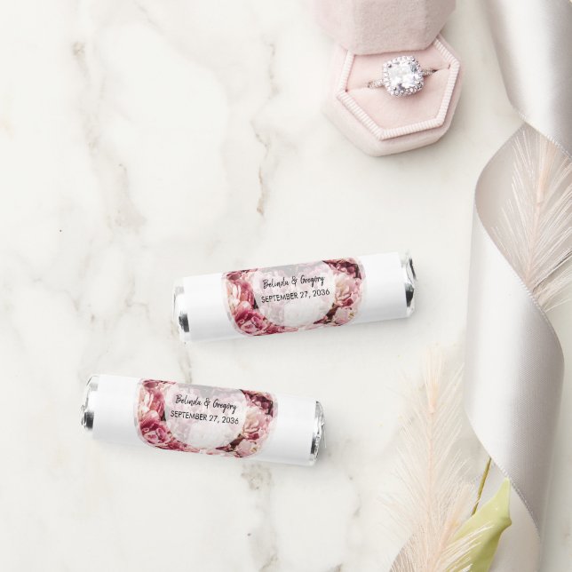 Elegant Pink Peonies Wedding  Breath Savers® Mints (Wedding)