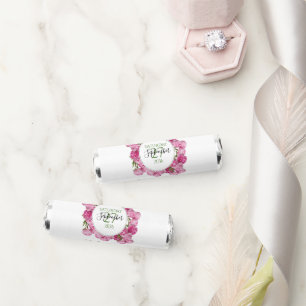 Elegant Pink Peonies Wedding Breath Savers® Mints