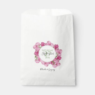 Elegant Pink Peonies Wedding Favor Bag