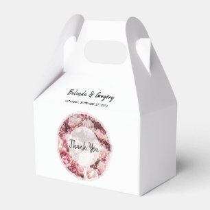 Elegant Pink Peonies Wedding Favor Boxes