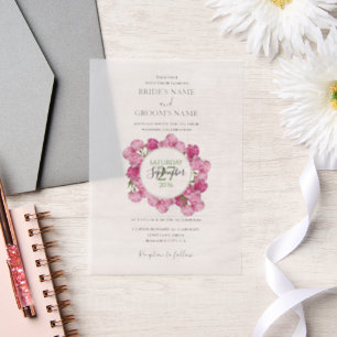 Elegant Pink Peonies Wedding Invitations