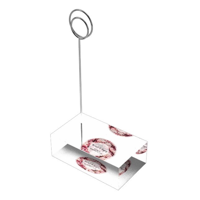 Elegant Pink Peonies Wedding Table Number Place Card Holder (Corner)