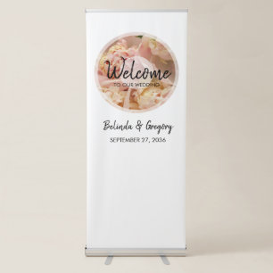 Elegant Pink Peonies Wedding Welcome Sign