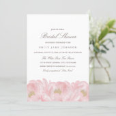 Elegant Pink Peony Bridal Shower Invitation (Standing Front)